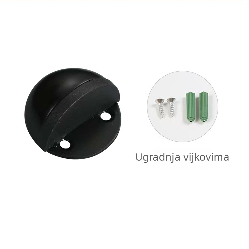 Dverni stopper Turtle Top — nehrđajući čelik, gumena površina, podni montaža, ručna kontrola, Bolos