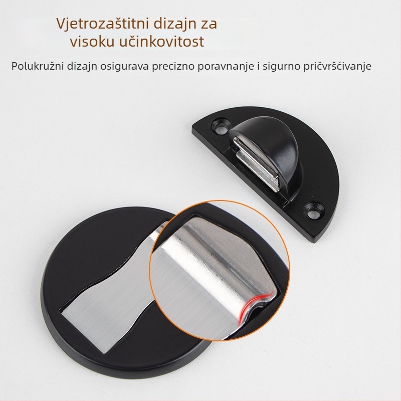 Podni magnetski zaustavljač vrata, od cinkovog legura, elektroplirano, bez bušenja