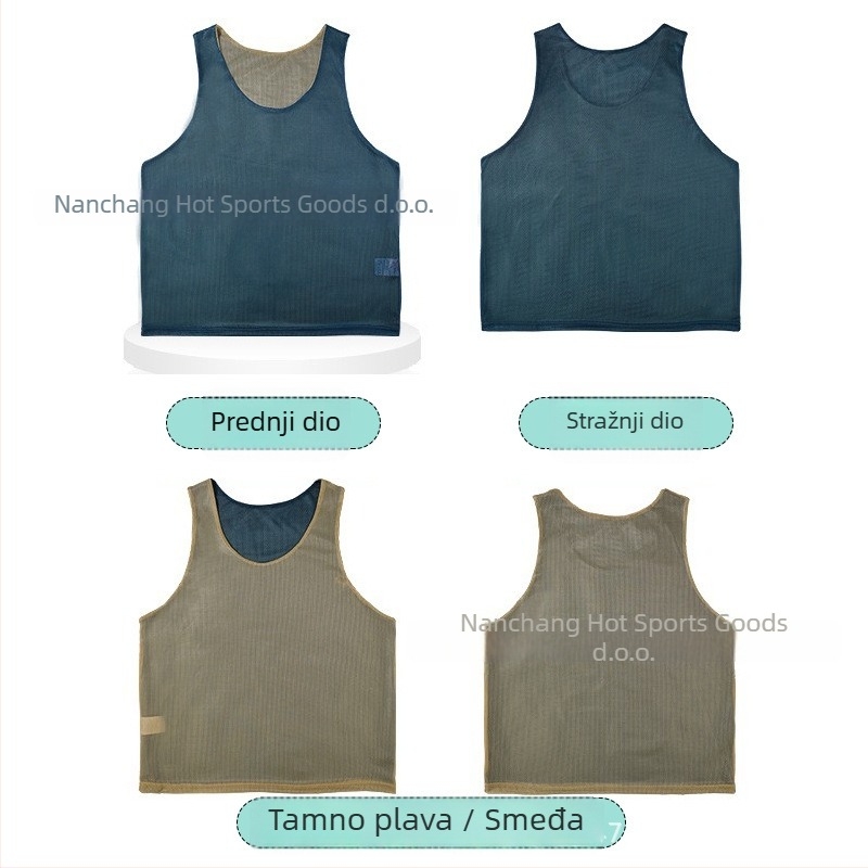 Dvostruko slojevita trenirka s dvostrukom mrežom sprijeda i straga za nogometni tim, prilagodljiv logotip i broj