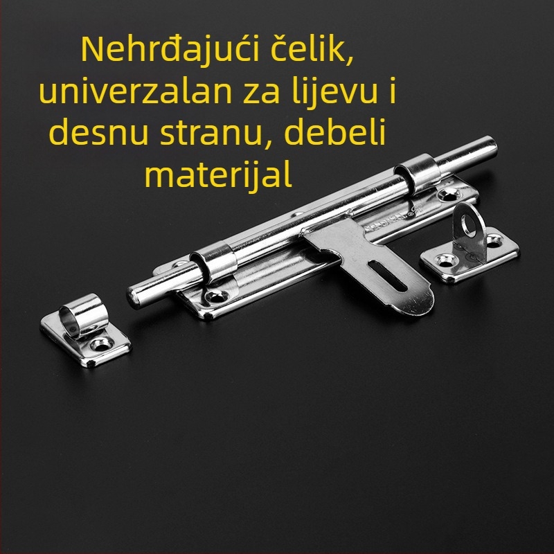 Teški vratni latch od nehrđajućeg čelika s lijevim i desnim pinovima, srebrni završetak, modernan minimalistički stil