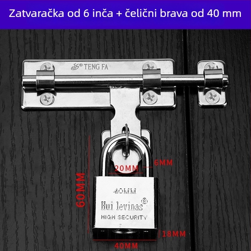 Teški vratni latch od nehrđajućeg čelika s lijevim i desnim pinovima, srebrni završetak, modernan minimalistički stil