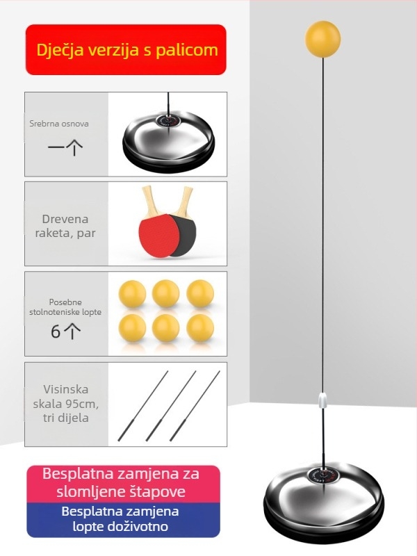 Trener za stolni tenis za kućnu uporabu – samostalna treniranje, obiteljska igra, za djecu 3–5 godina, verzija za odrasle