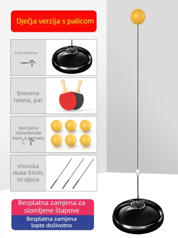 Trener za stolni tenis za kućnu uporabu – samostalna treniranje, obiteljska igra, za djecu 3–5 godina, verzija za odrasle