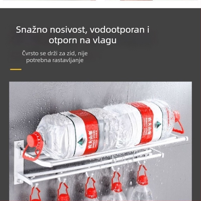 Dvostruki sloj aluminijskog držača za ručnike u kupaonici s poliranim završetkom i sklopivim policama