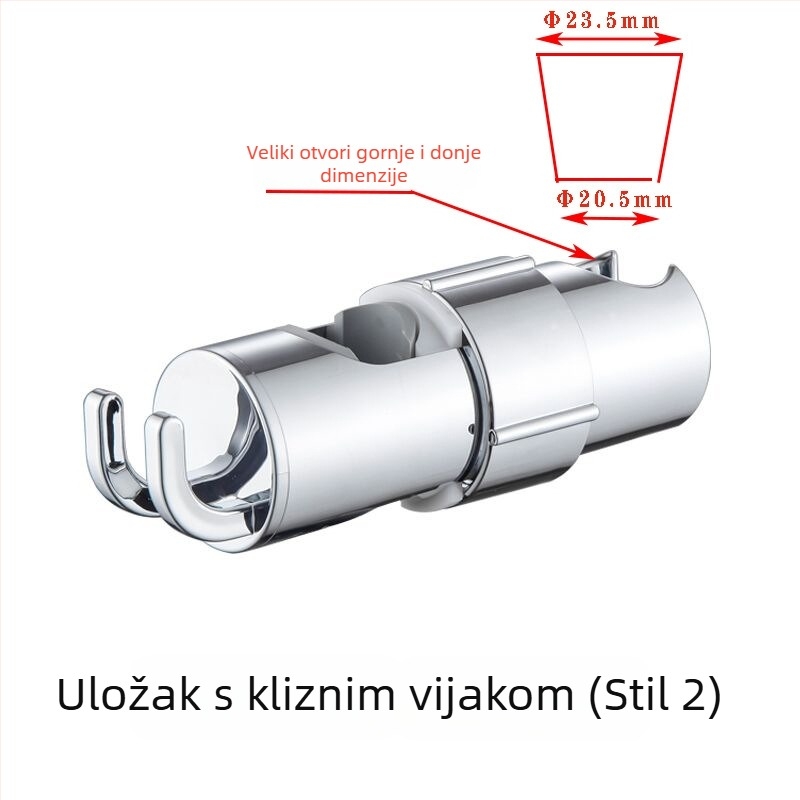 Držač tuša s dvostrukim kukama, bez bušenja, podesivi podizački šip, držač za glavu tuša – dodatci za set tuša (Model: 8888 • Materijal: Plastika • Površinska obrada: Elektroplating • Marka: Juedu)