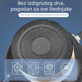 Wok od rafiniranog željeza, neprijanjajući, kompatibilan s plinskim i indukcijskim pločama, težina 2,2 kg, dubina 10 cm