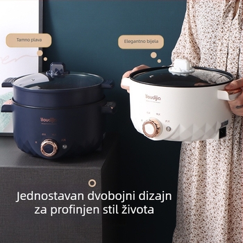 YOUDIJIA Električna posuda za kuhanje, do 800W, 110V, funkcije: para, piranje, prženje na tavi, kuhanje, dinstanje, hot pot i grill 2 u 1, pogodna za 2-3 osobe