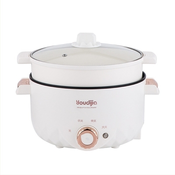 YOUDIJIA Električna posuda za kuhanje, do 800W, 110V, funkcije: para, piranje, prženje na tavi, kuhanje, dinstanje, hot pot i grill 2 u 1, pogodna za 2-3 osobe