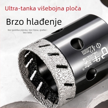 Bušilica za otvaranje rupa za kutnu brusilicu za keramiku i staklo — izuzetno tanak, s više rupa, širokim otvorom, suho bušenje
