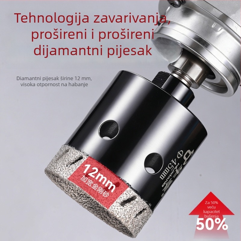 Bušilica za otvaranje rupa za kutnu brusilicu za keramiku i staklo — izuzetno tanak, s više rupa, širokim otvorom, suho bušenje