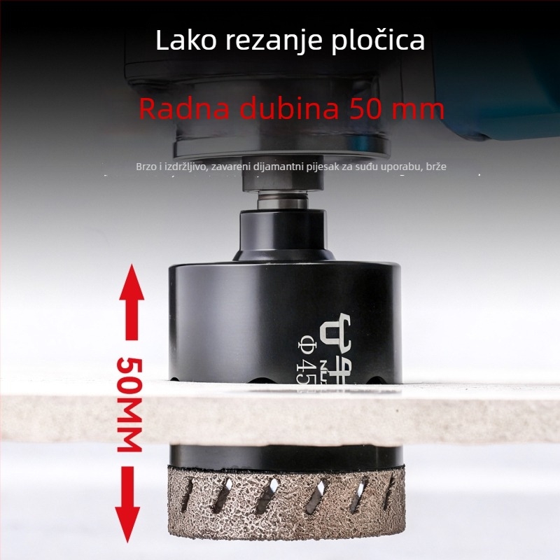 Bušilica za otvaranje rupa za kutnu brusilicu za keramiku i staklo — izuzetno tanak, s više rupa, širokim otvorom, suho bušenje