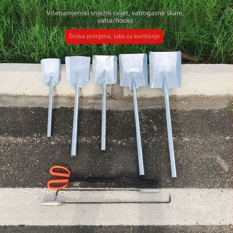 Trodjelni set alata za vatru za roštilj: kuka za vatru, lopatica za ugljen i kliješta; mekani čelik