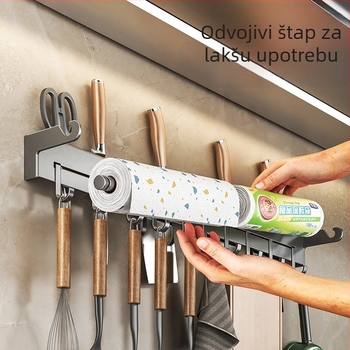 Zidni stalak za nože od nehrđajućeg čelika, višenamjensko kuhinjsko skladištenje, zidni nosač, moderan kineski stil