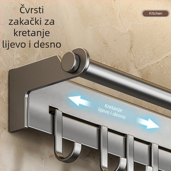 Zidni stalak za nože od nehrđajućeg čelika, višenamjensko kuhinjsko skladištenje, zidni nosač, moderan kineski stil