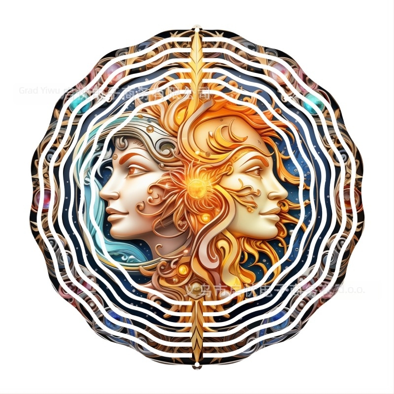 3D metalni zvončić za vjetar s motivom životinje — tiskana metalna dekoracija za dvorišta, vrtove i balkone