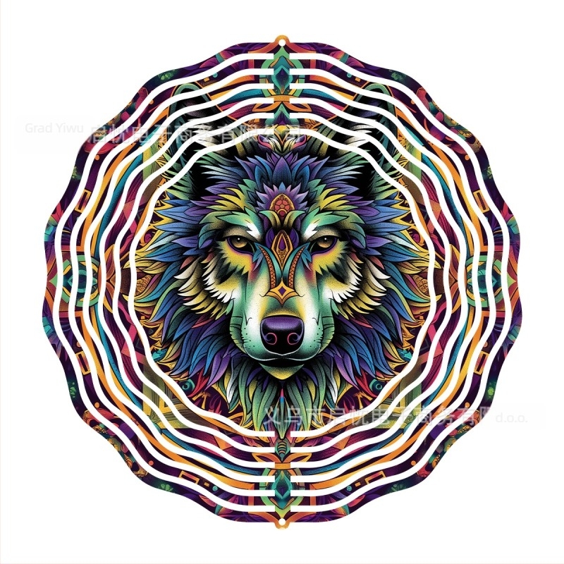 3D metalni zvončić za vjetar s motivom životinje — tiskana metalna dekoracija za dvorišta, vrtove i balkone