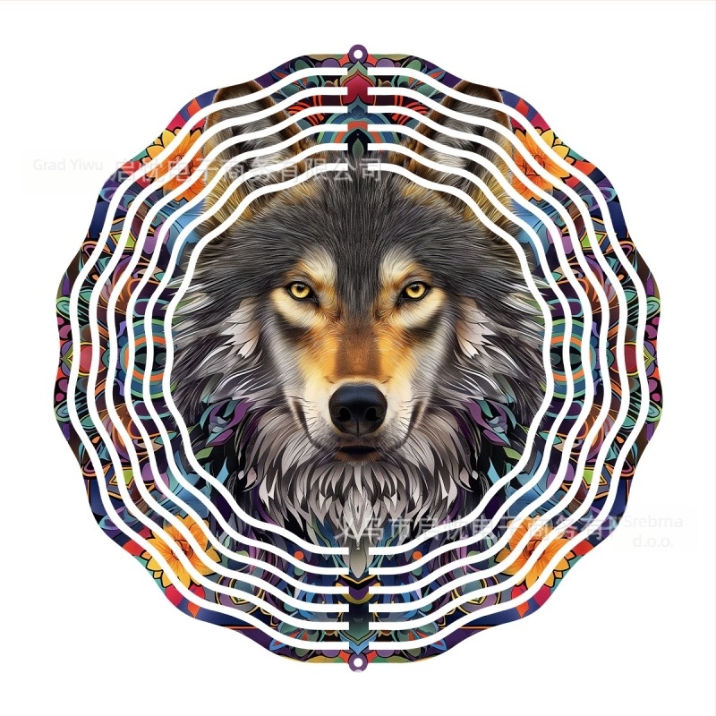 3D metalni zvončić za vjetar s motivom životinje — tiskana metalna dekoracija za dvorišta, vrtove i balkone