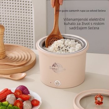 Mini lonac za rižu i posuda za rezance, sve-u-jednom za dormitorij, kapacitet za 1 osobu, unutarnja keramička posuda s glazurom, mehaničko upravljanje, model 9798