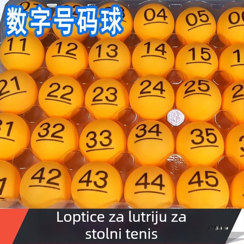 Loptica za stolni tenis s brojevima i natpisima — PP materijal; Kategorija: stolni tenis; Primjene: Ostalo