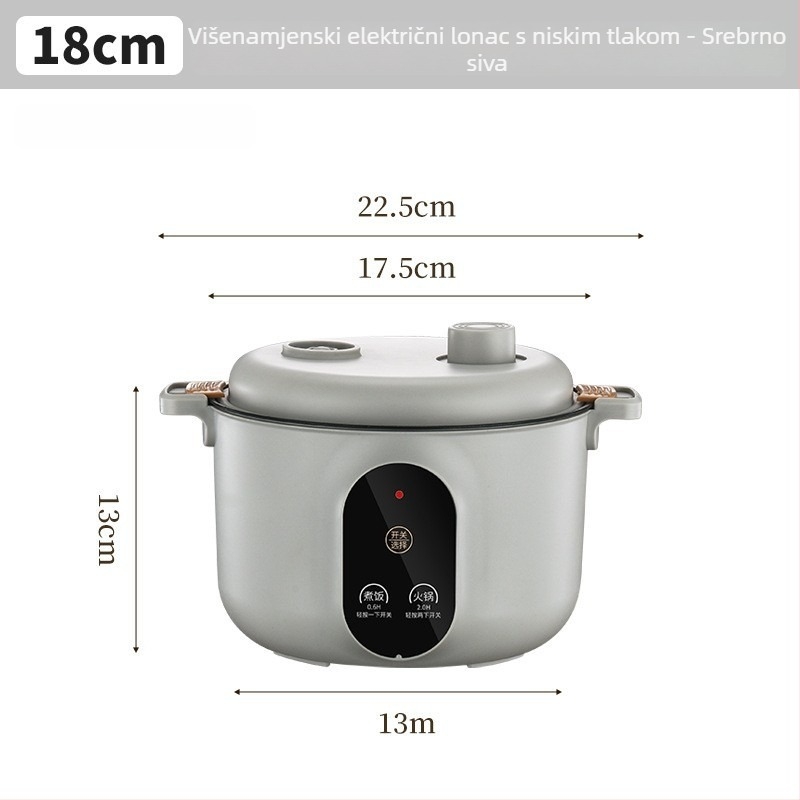 Great Love električna višenamjenska posuda za kuhanje, 2–3 L, ispod 800 W, unutarnji lonac s premazom protiv prijanjanja, kuhanje na paru, prženje, dinstanje, kuhanje, mikroprocesorsko upravljanje