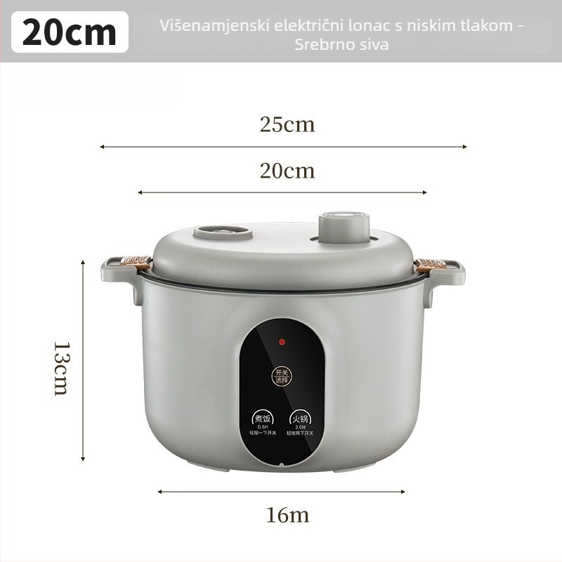Great Love električna višenamjenska posuda za kuhanje, 2–3 L, ispod 800 W, unutarnji lonac s premazom protiv prijanjanja, kuhanje na paru, prženje, dinstanje, kuhanje, mikroprocesorsko upravljanje