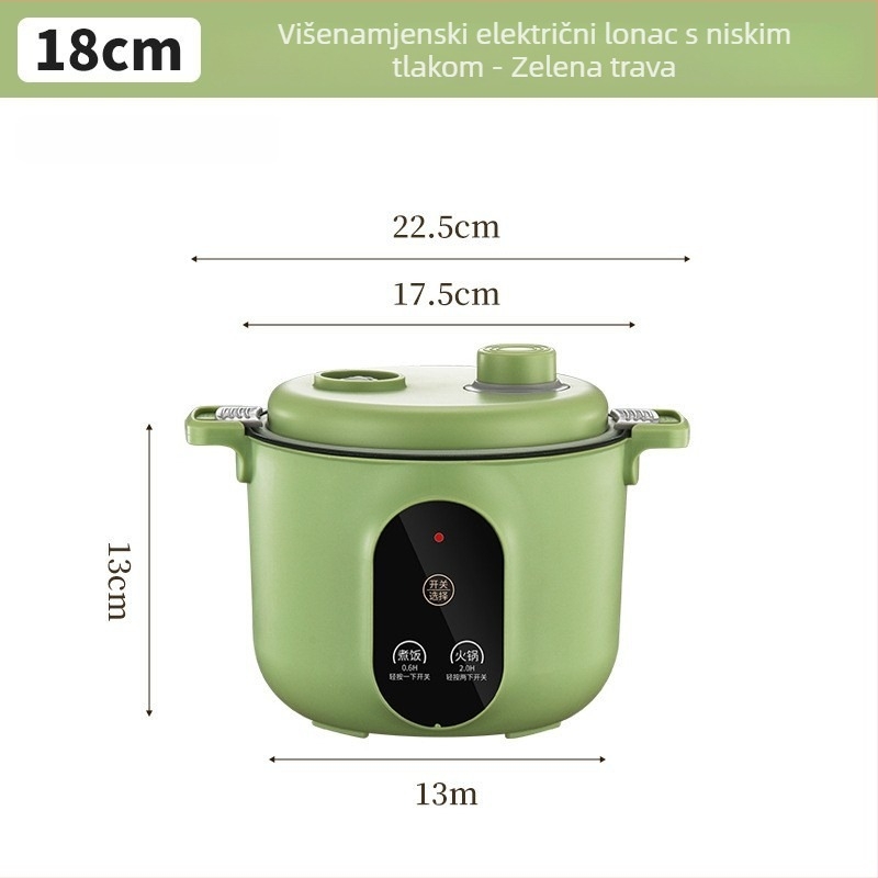 Great Love električna višenamjenska posuda za kuhanje, 2–3 L, ispod 800 W, unutarnji lonac s premazom protiv prijanjanja, kuhanje na paru, prženje, dinstanje, kuhanje, mikroprocesorsko upravljanje