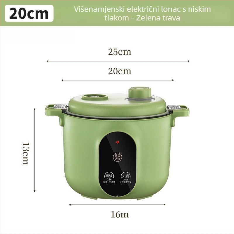 Great Love električna višenamjenska posuda za kuhanje, 2–3 L, ispod 800 W, unutarnji lonac s premazom protiv prijanjanja, kuhanje na paru, prženje, dinstanje, kuhanje, mikroprocesorsko upravljanje