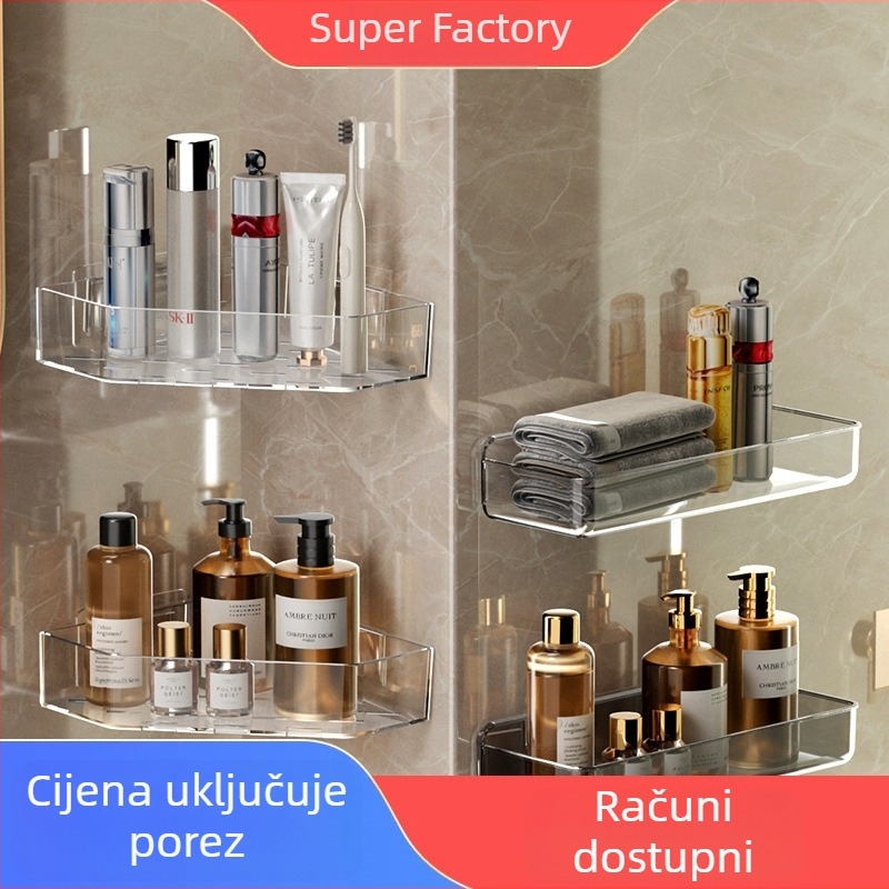 Kutna polica za tuš bez bušenja, trokutasti regal za kupaonicu s visokom nosivošću