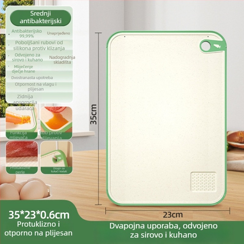 Daska za rezanje od slame pšenice, otporna na plijesan, protuklizna, skandinavskog stila za kuhinju