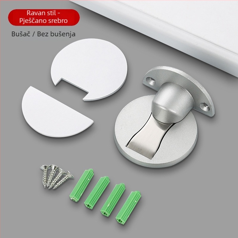 Aluminijski podni stopper za vrata od drveta, unutarnje drvene vrata Ct-02 ugradnja, završetak pijeskom, standardna konstrukcija, elektroplatiranje