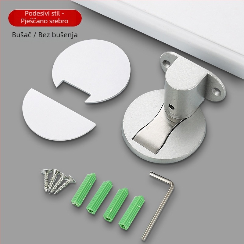 Aluminijski podni stopper za vrata od drveta, unutarnje drvene vrata Ct-02 ugradnja, završetak pijeskom, standardna konstrukcija, elektroplatiranje