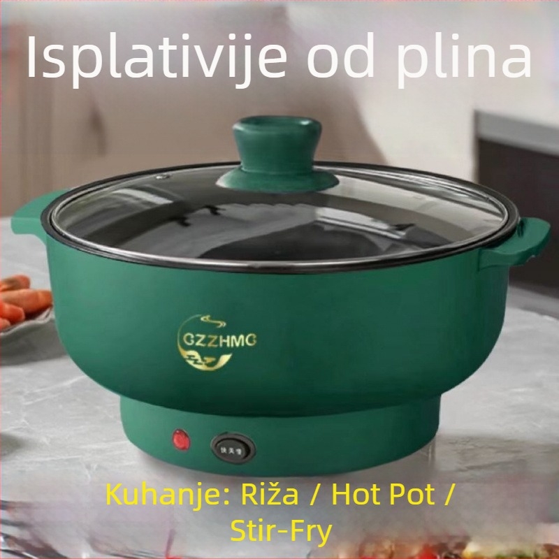 Višefunkcijski električni lonac za paru i kuhanje – sve-u-jednom, kapacitet 6,1–10 L, za 5+ osoba, mehanička kontrola, indukcijsko grijanje, poklopac za podizanje