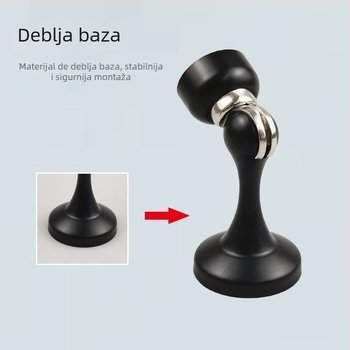 Magnetski držač vrata, model 201, od nehrđajućeg čelika, zidna montaža, završna obrada elektroplatiranje/poliranje (Model 201; Nehrđajući čelik; Magnetski držač vrata; Zidna montaža; Elektroplatiranje/poliranje)