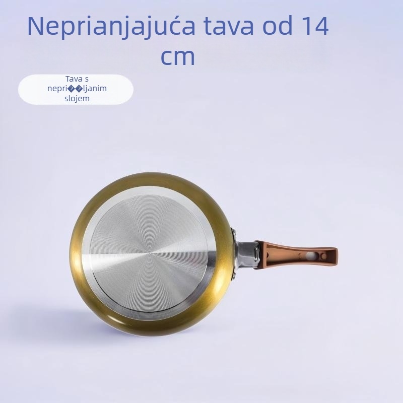 Tava za prženje od aluminija, Neprijanjajući premaz, Debelo dno, Brzi prijenos topline, Kompatibilno s plinskom pločom