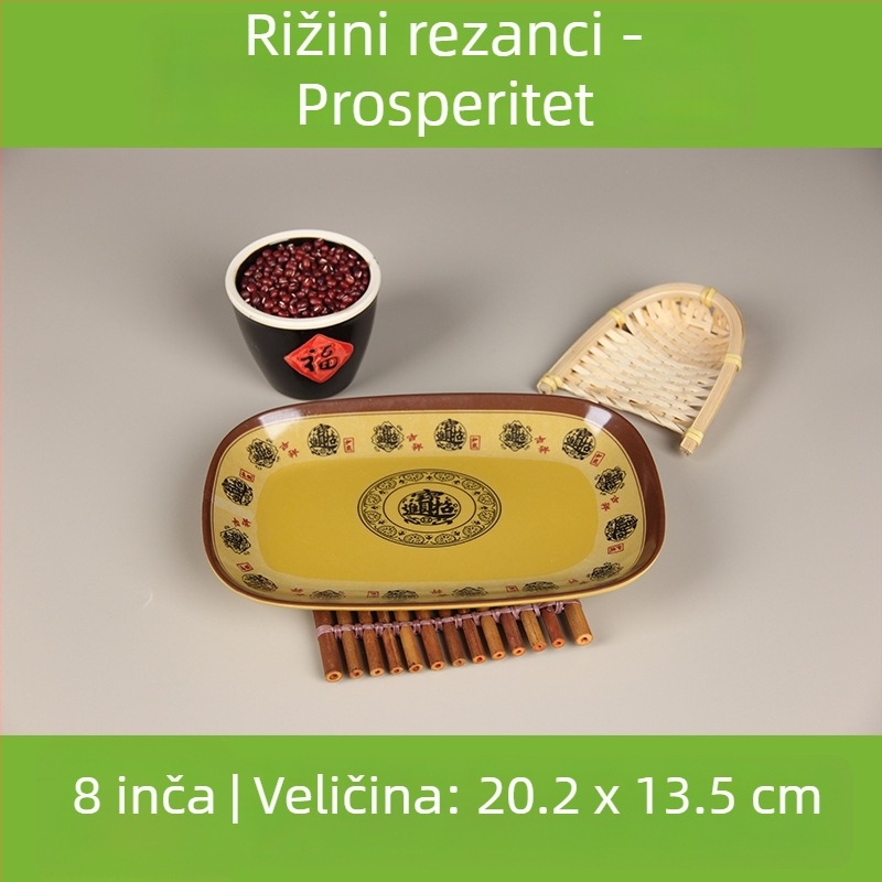 Melamin kvadratna poslužna ploča s glaziranom površinom, više uzoraka, pogodna za hotele i ugostiteljstvo