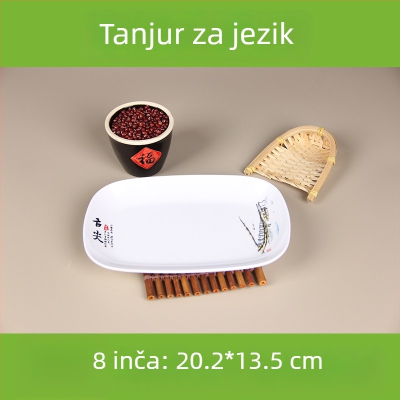 Melamin kvadratna poslužna ploča s glaziranom površinom, više uzoraka, pogodna za hotele i ugostiteljstvo