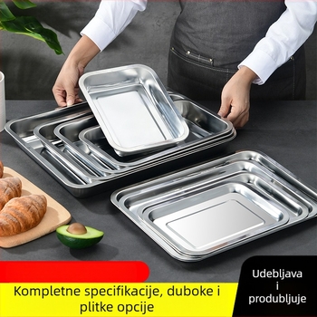 Željezna kvadratna pločica i pravokutni pladanj s debelim i izdubljenim dizajnom, elektroforetska završnica, sklopiva