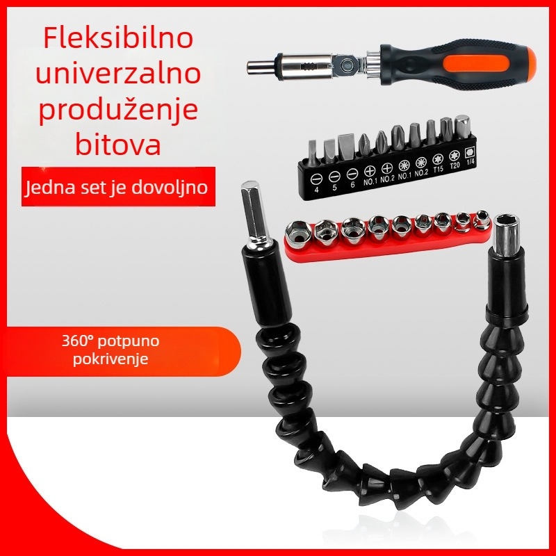 Mekla Univerzalni fleksibilni osovinski set za bušilicu, 10 dijelova, S2 alatnog čelika