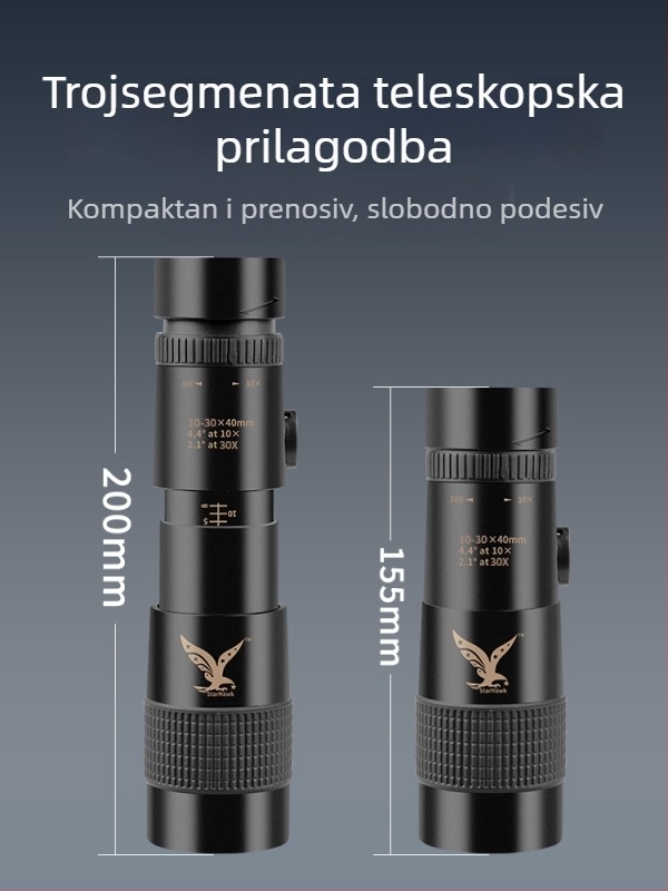 Monokularni teleskop s velikim povećanjem, HD slika, noćni vid, gumirano otporno kućište, model 985
