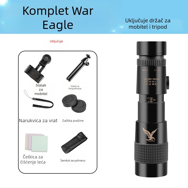 Monokularni teleskop s velikim povećanjem, HD slika, noćni vid, gumirano otporno kućište, model 985