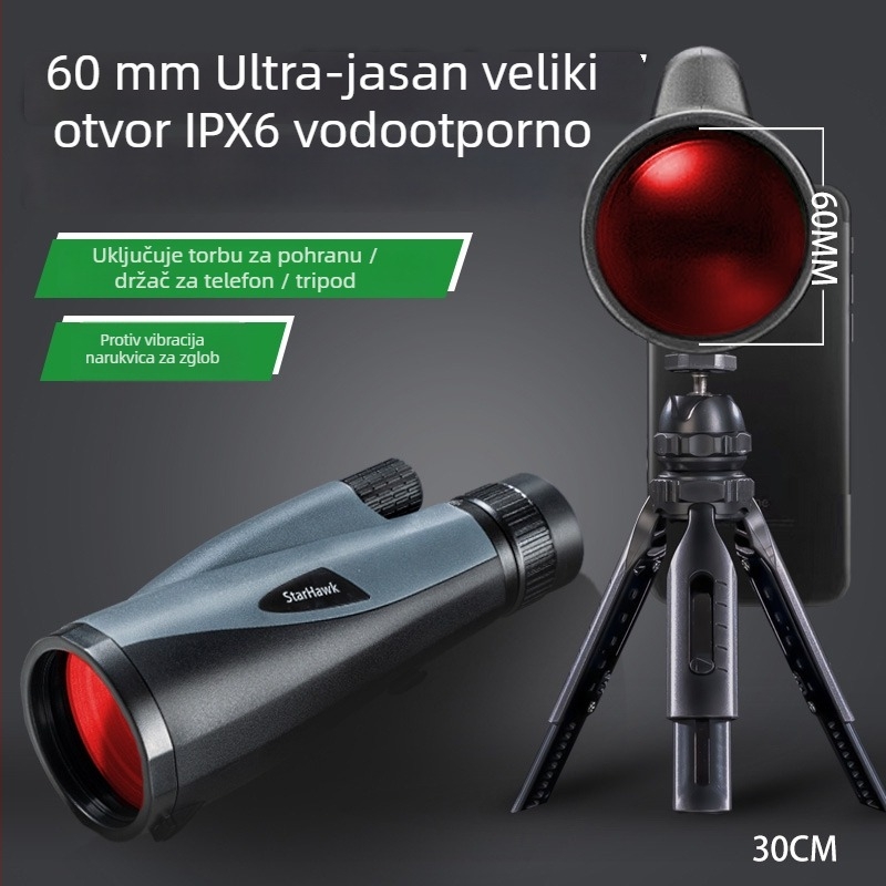 Monokularni teleskop s velikim povećanjem, HD slika, noćni vid, gumirano otporno kućište, model 985