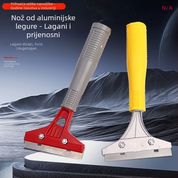 Škrapač za staklo: uklanjanje ljepila, za pločice i pod, s oštricom od plastike i aluminijske legure