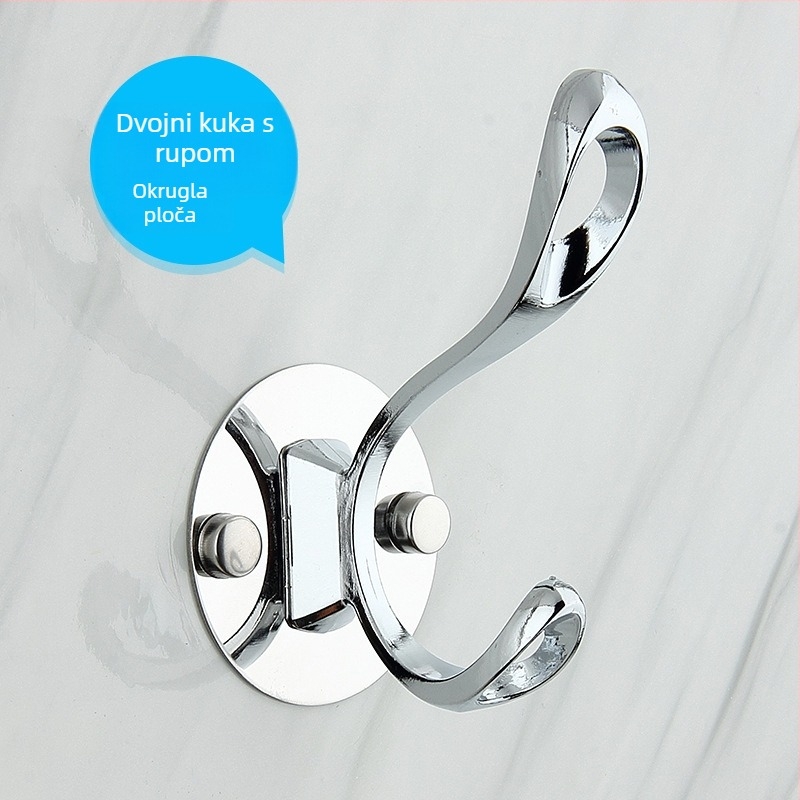 Vješalica za odjeću, zidna, od nehrđajućeg čelika i aluminijske zlitine, elektroplatiranje, moderni minimalisticki stil