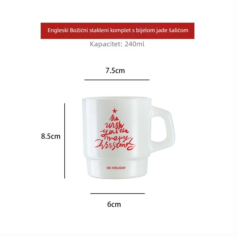 Staklena šalica otporna na toplinu s drškom, korejskog stila, ručno pečena cilindričnog oblika, 300 g