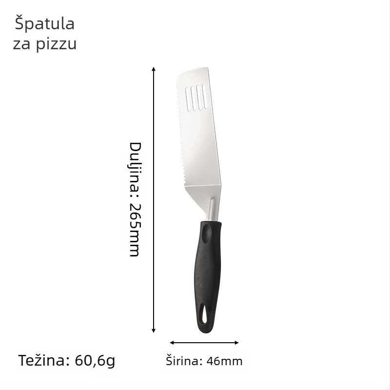 Nehrđajuća čelična teppanyaki špatula s plastičnom ručkom; protuklizna, otporna na visoke temperature, zaštita od opeklina