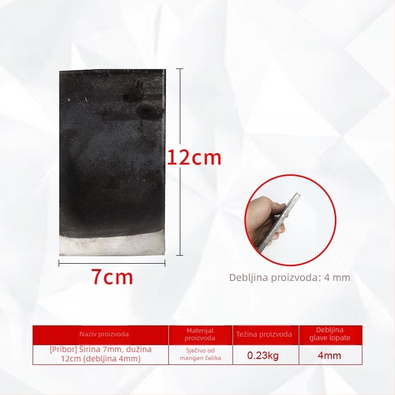 Dodatak oštrice od mangan čelika za cementnu lopatu — zavarivanje šljake i čišćenje tla; model: Blade accessories; serija: Blade accessories