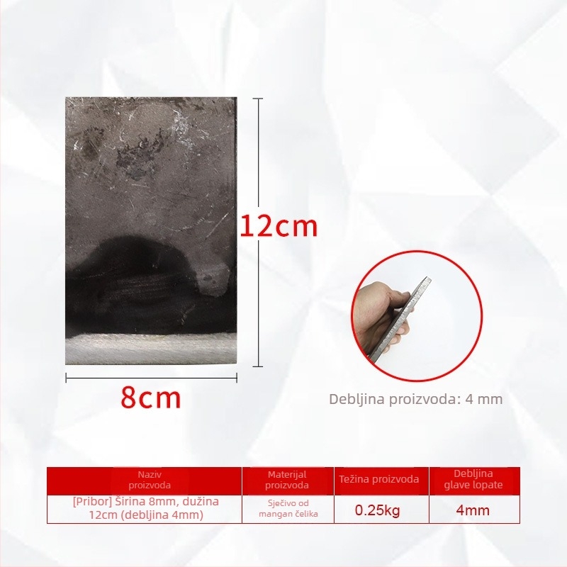 Dodatak oštrice od mangan čelika za cementnu lopatu — zavarivanje šljake i čišćenje tla; model: Blade accessories; serija: Blade accessories