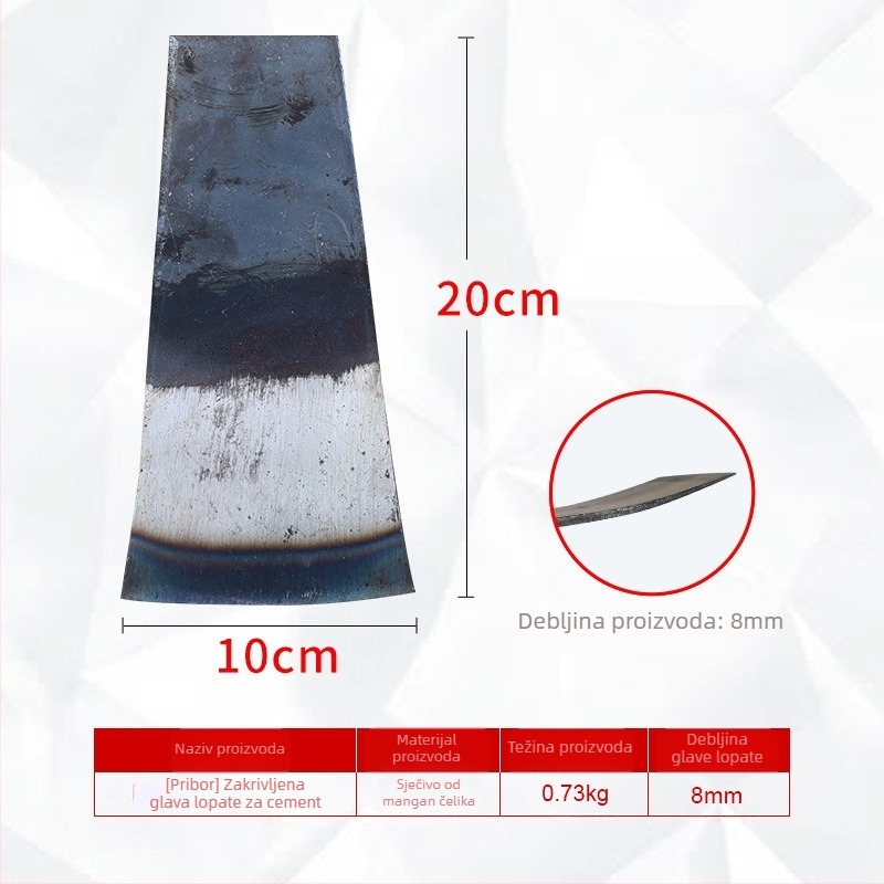 Dodatak oštrice od mangan čelika za cementnu lopatu — zavarivanje šljake i čišćenje tla; model: Blade accessories; serija: Blade accessories