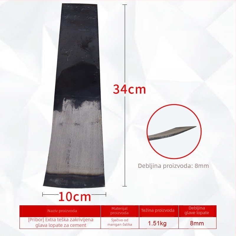 Dodatak oštrice od mangan čelika za cementnu lopatu — zavarivanje šljake i čišćenje tla; model: Blade accessories; serija: Blade accessories