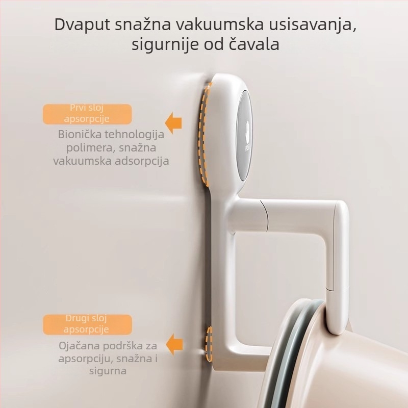 Zidni višenamjenski držač s usisnom kapom za umivaonik i kadu – plastični, ordpro, 130 g, bez bušenja, moderan stil